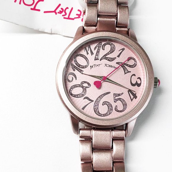 Betsey Johnson Accessories - Betsey Johnson Pink Metallic Boyfriend Watch NEW